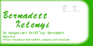 bernadett kelenyi business card